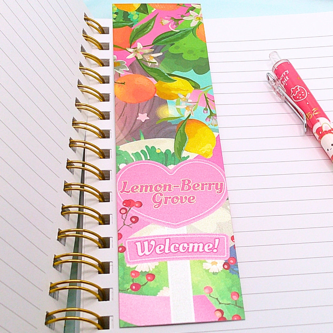 'Welcome to Lemon-Berry Grove' Pearlescent Bookmark