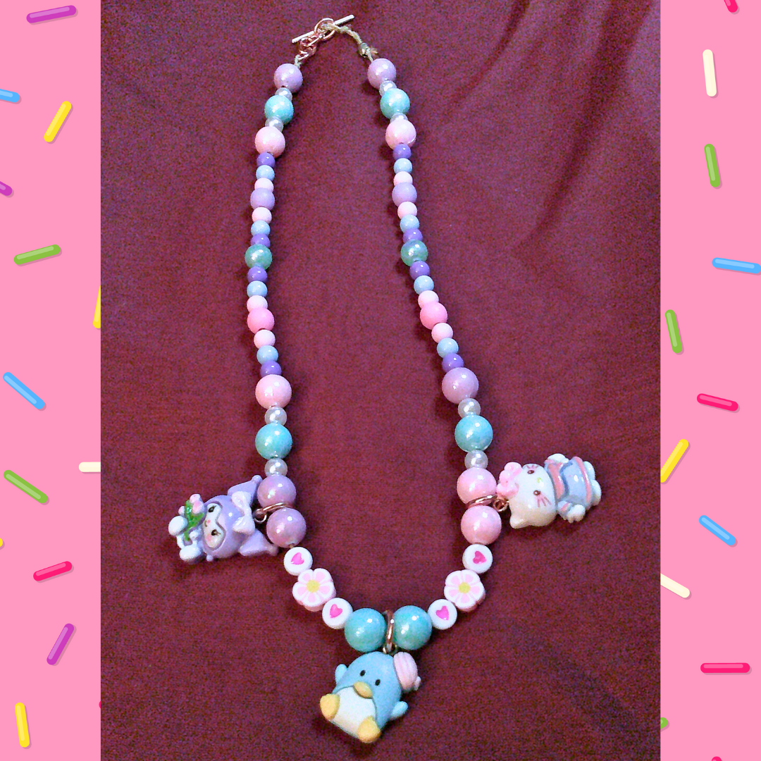 Sweet Party of Three Charm Necklace