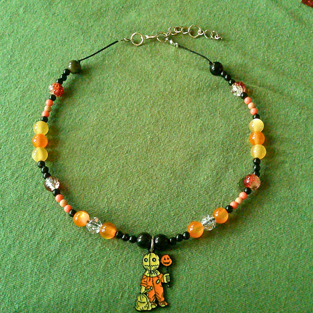 Tricking and Treating Beaded Halloween Choker