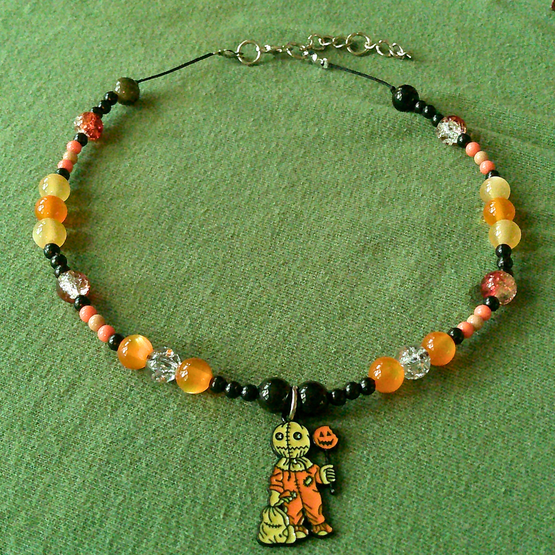 Tricking and Treating Beaded Halloween Choker