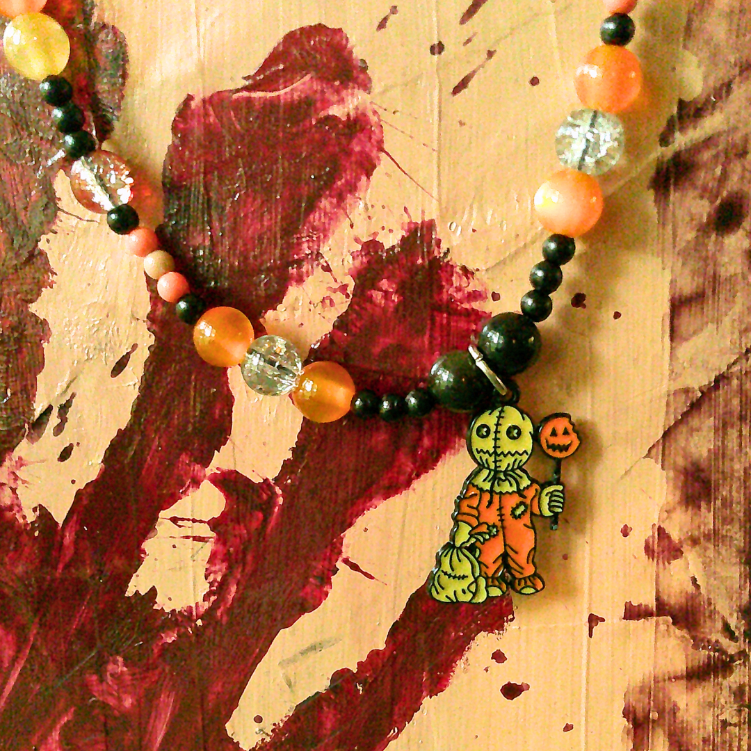 Tricking and Treating Beaded Halloween Choker